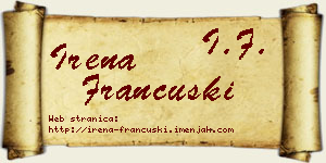 Irena Francuski vizit kartica